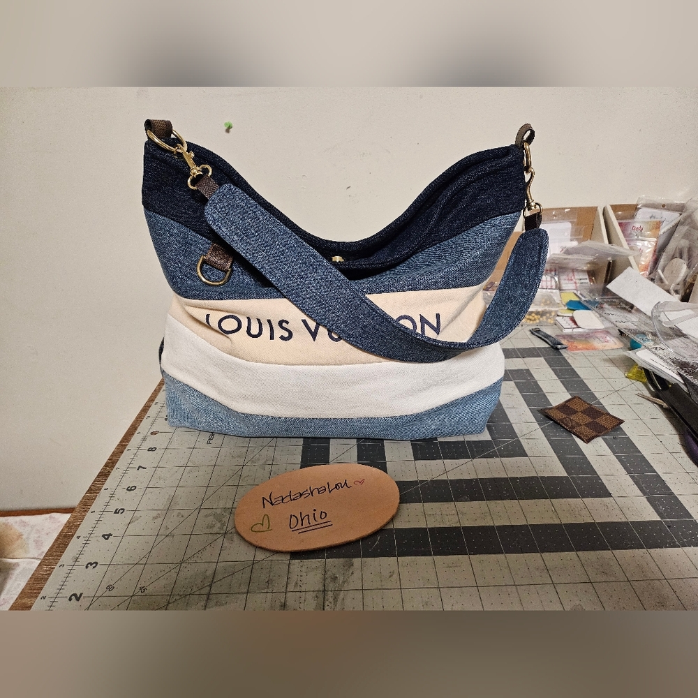 ❌️SOLD❌️Repurposed Upcycled Shoulder bag made with authentic LV canvas